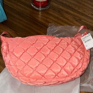 Nordstrom Pink Half Moon Nylon Crossbody